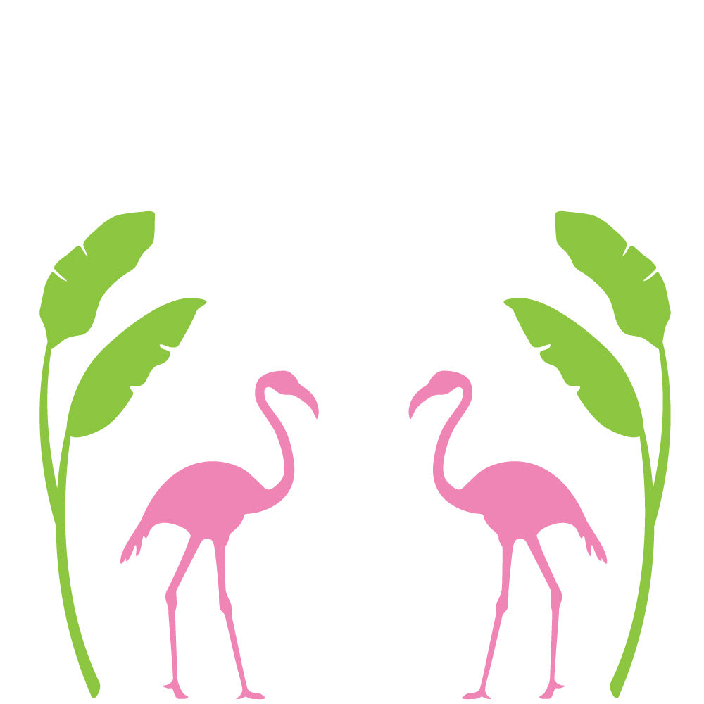 Flamingo and Palm Wall Mural Decal Set